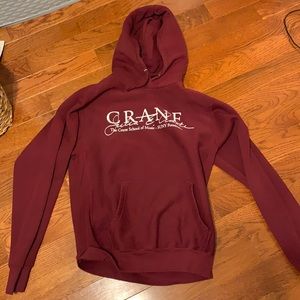 Maroon crane school of music hoodie Potsdam